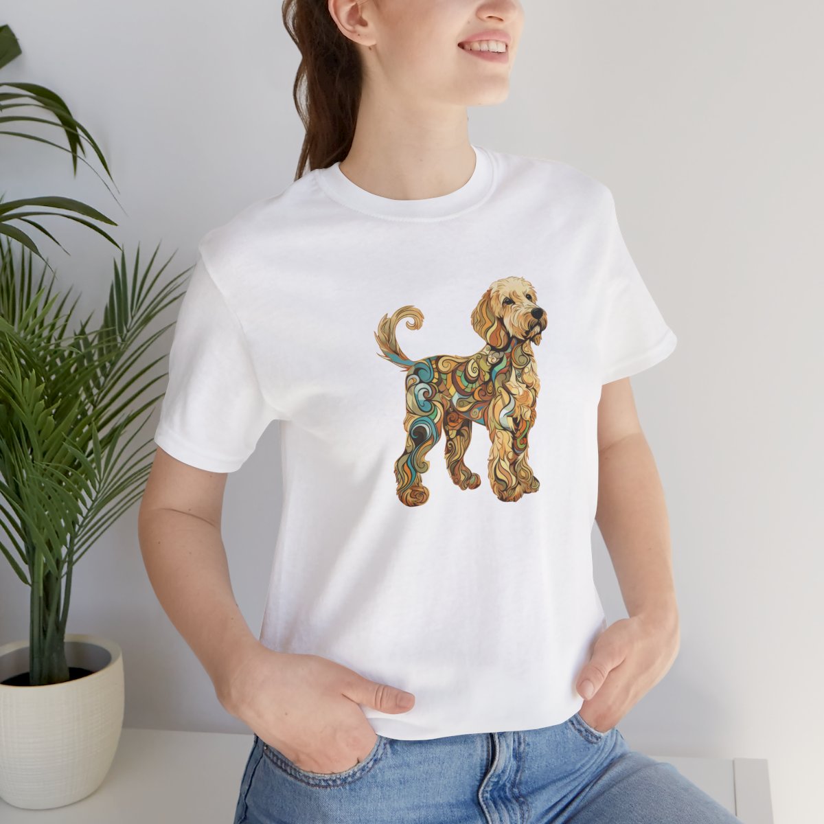 Art Nouveau Goldendoodle - Men's Tee - lifestyle