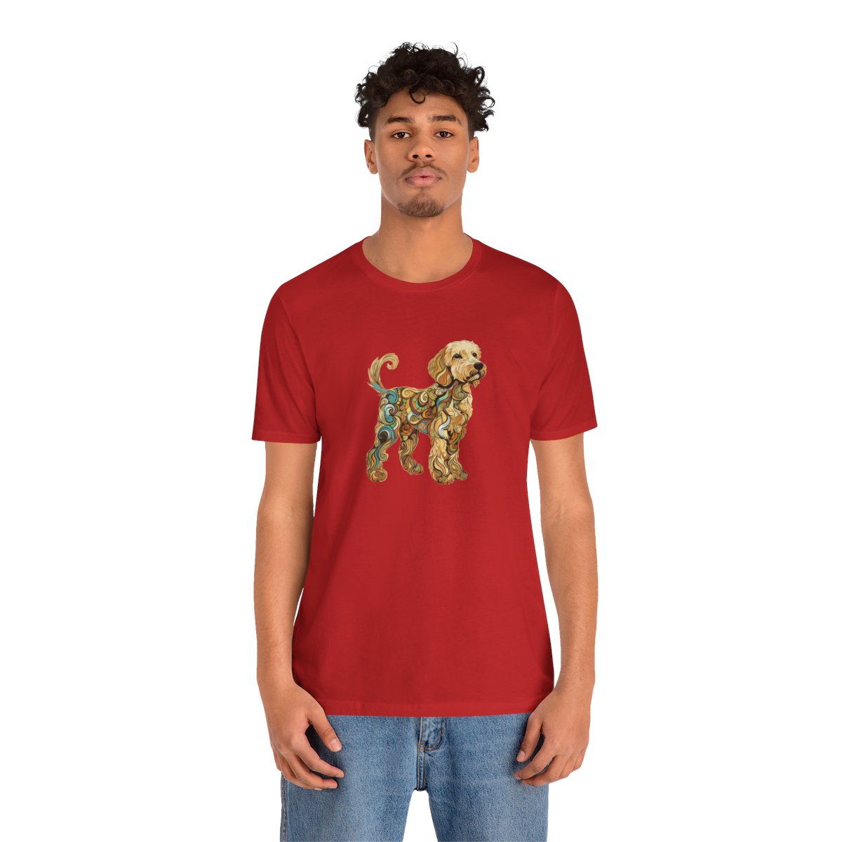Art Nouveau Goldendoodle - Men's Tee - person2