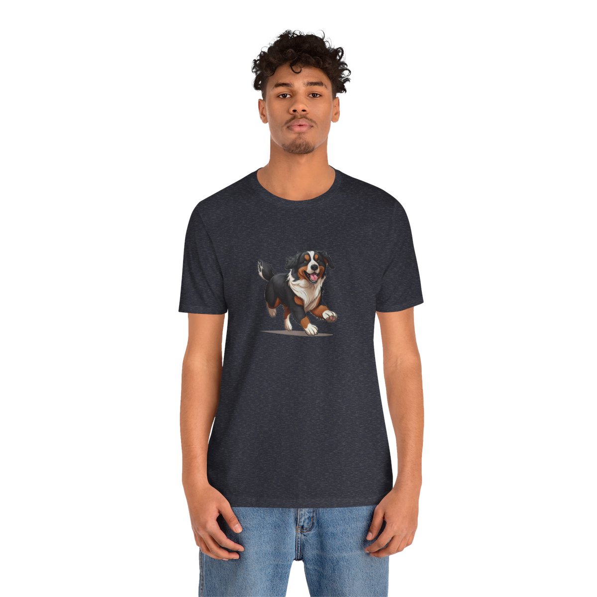 Playful Puppers Bernese Mountain Dog - Men's Tee - person2