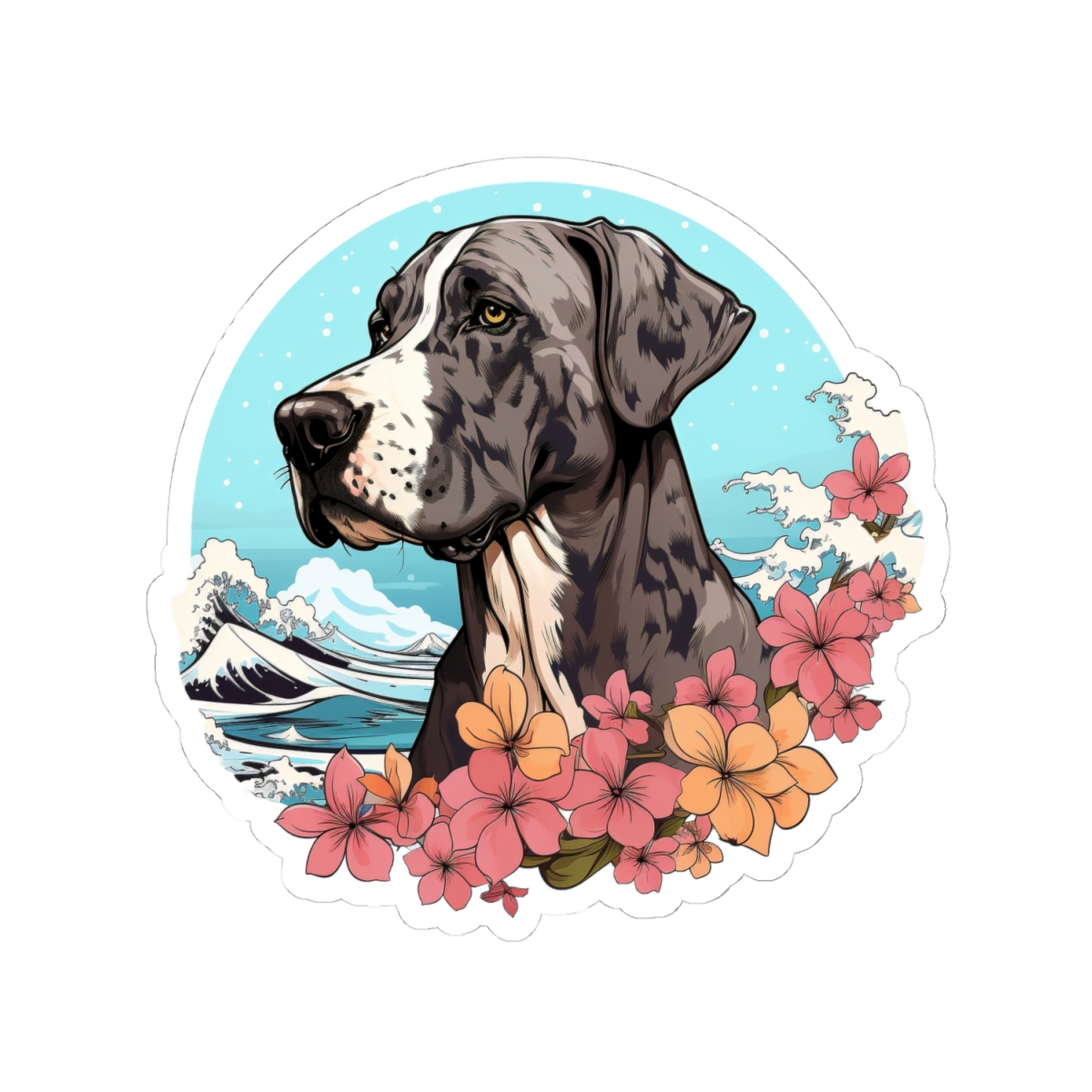 Aloha Great Dane - Sticker