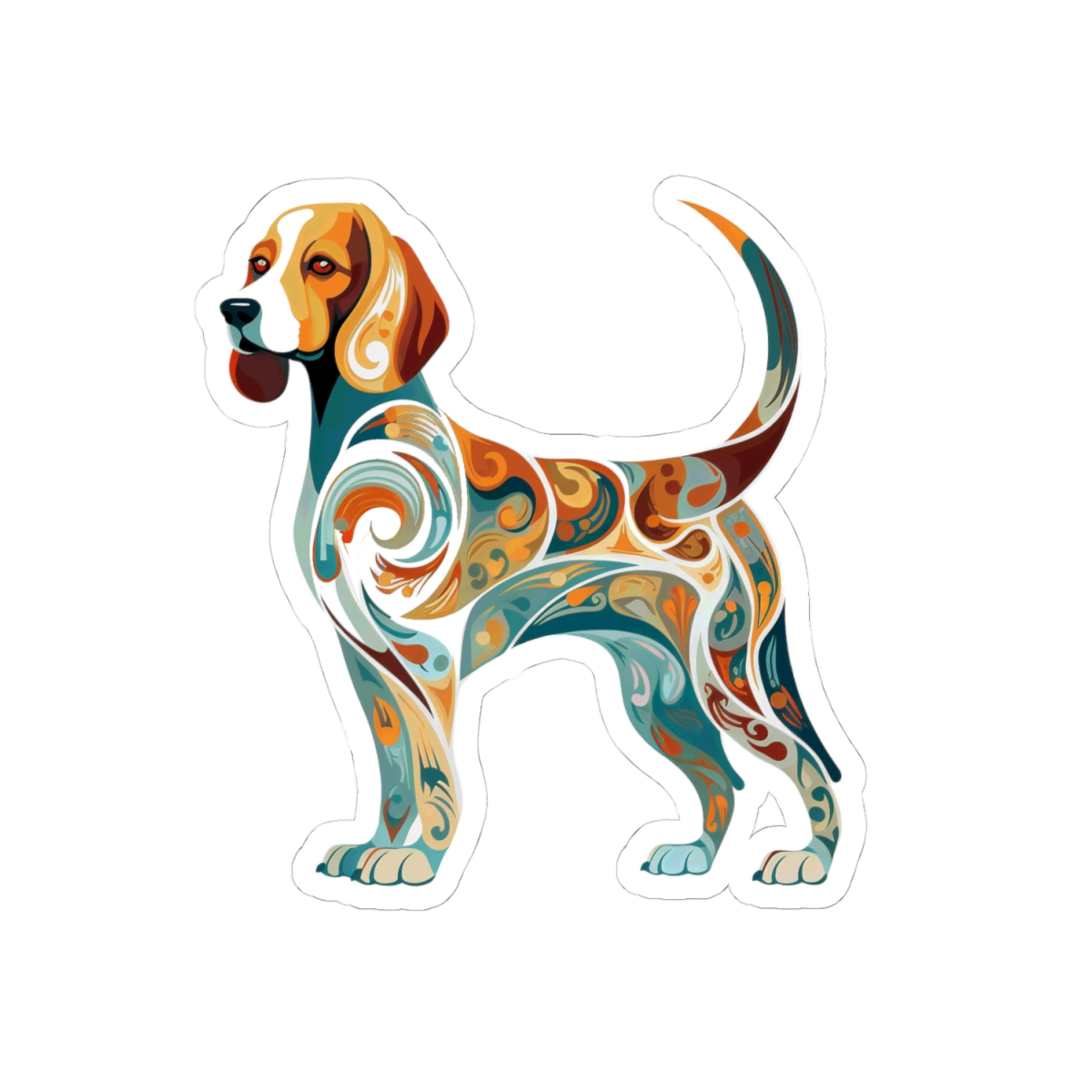 Art Nouveau Beagle - Sticker