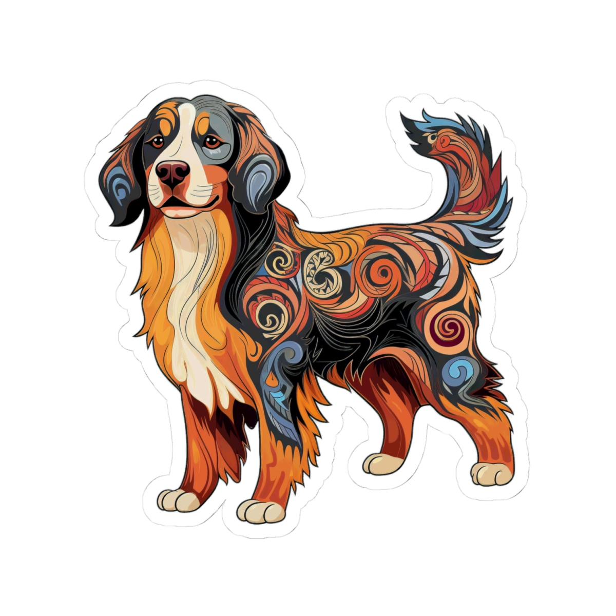 Art Nouveau Bernese Mountain Dog - Sticker