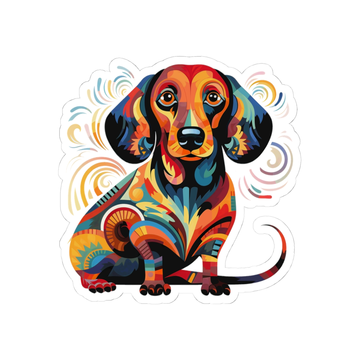 Art Nouveau Dachshund - Sticker