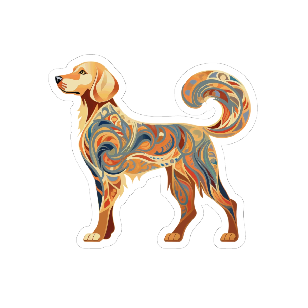 Art Nouveau Golden Retriever - Sticker