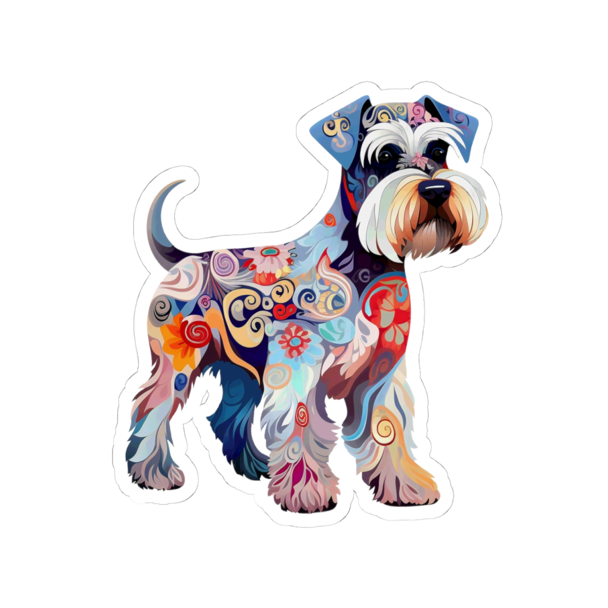 Art Nouveau Miniature Schnauzer - Sticker