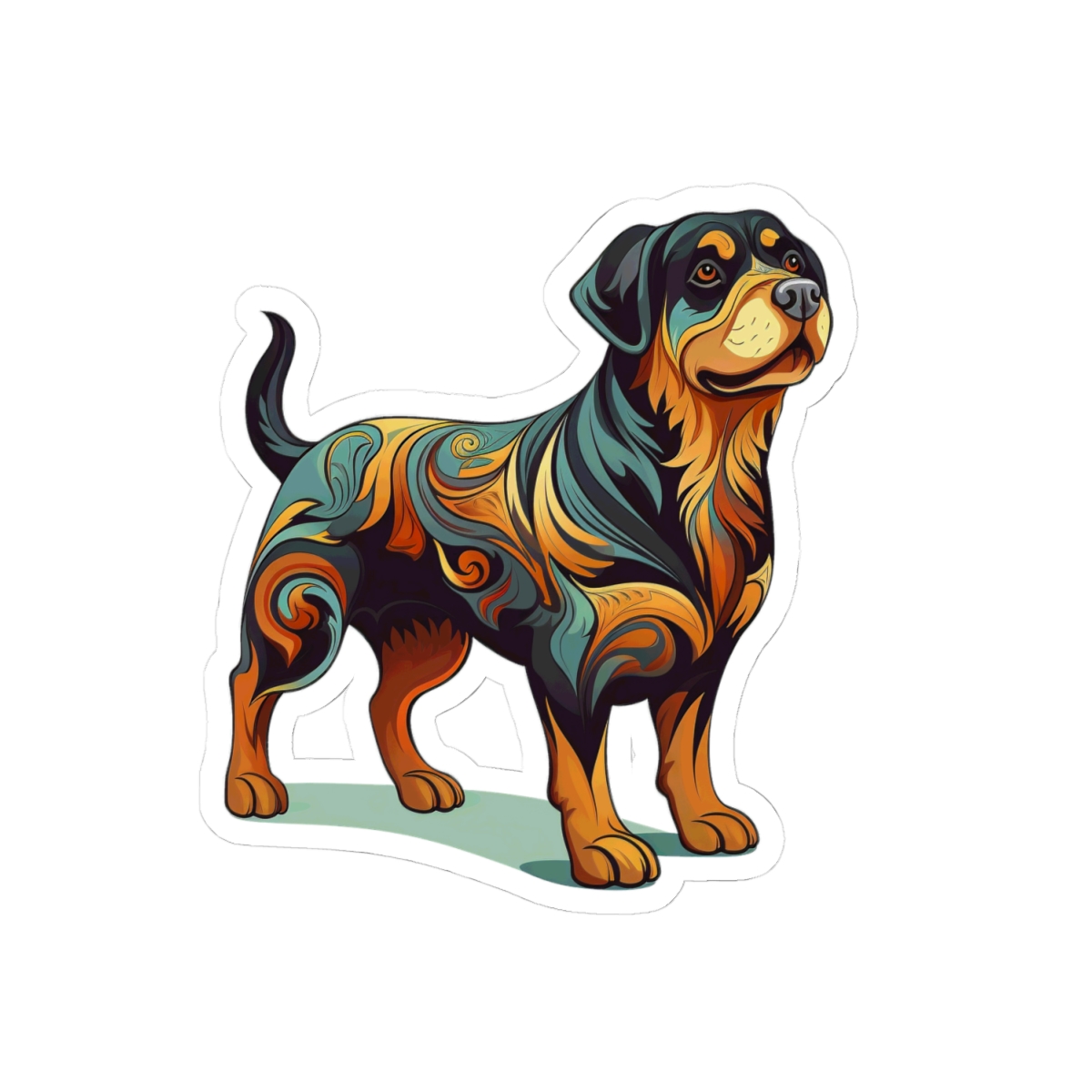 Art Nouveau Rottweiler - Sticker